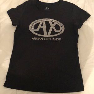 AX rhinestone black tee